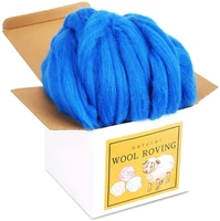 250g fluffy soft woolen fiber dyed wool roving woolen fiber roving for diy needle felting spinning sewing supplies felt tool