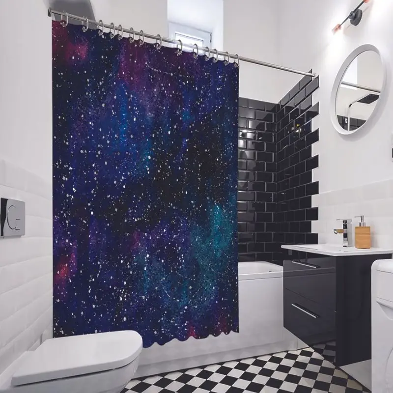 Занавеска для душа космическая галактика Туманность со Звездной пылью и