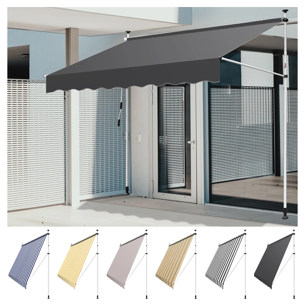 

250x120 cm awning retractable handbetrieben water repellent sunscreen clamping awning balcony awning patio balcony garden