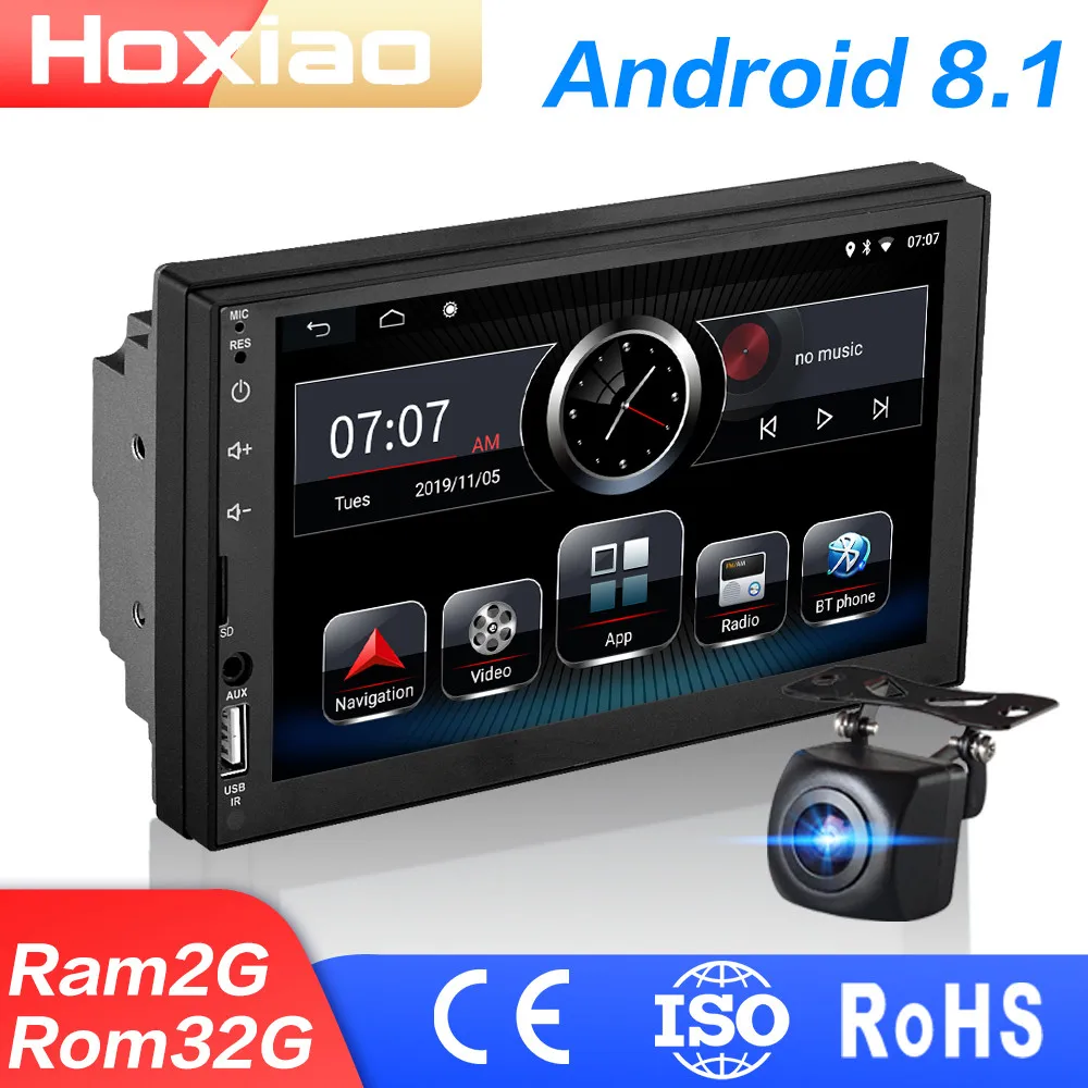 Автомобильный мультимедийный плеер 2 Din Android 8 1 GPS навигация ОЗУ Гб ПЗУ 64 ГБ Wi Fi FM AM