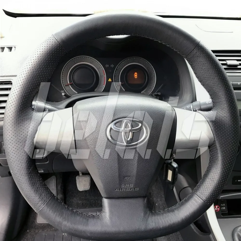 Braid steering wheel genuine leather Toyota Voxy II (R70) restyle 2010-2013G. A. (steering without factory skin black) # kt-0321 |