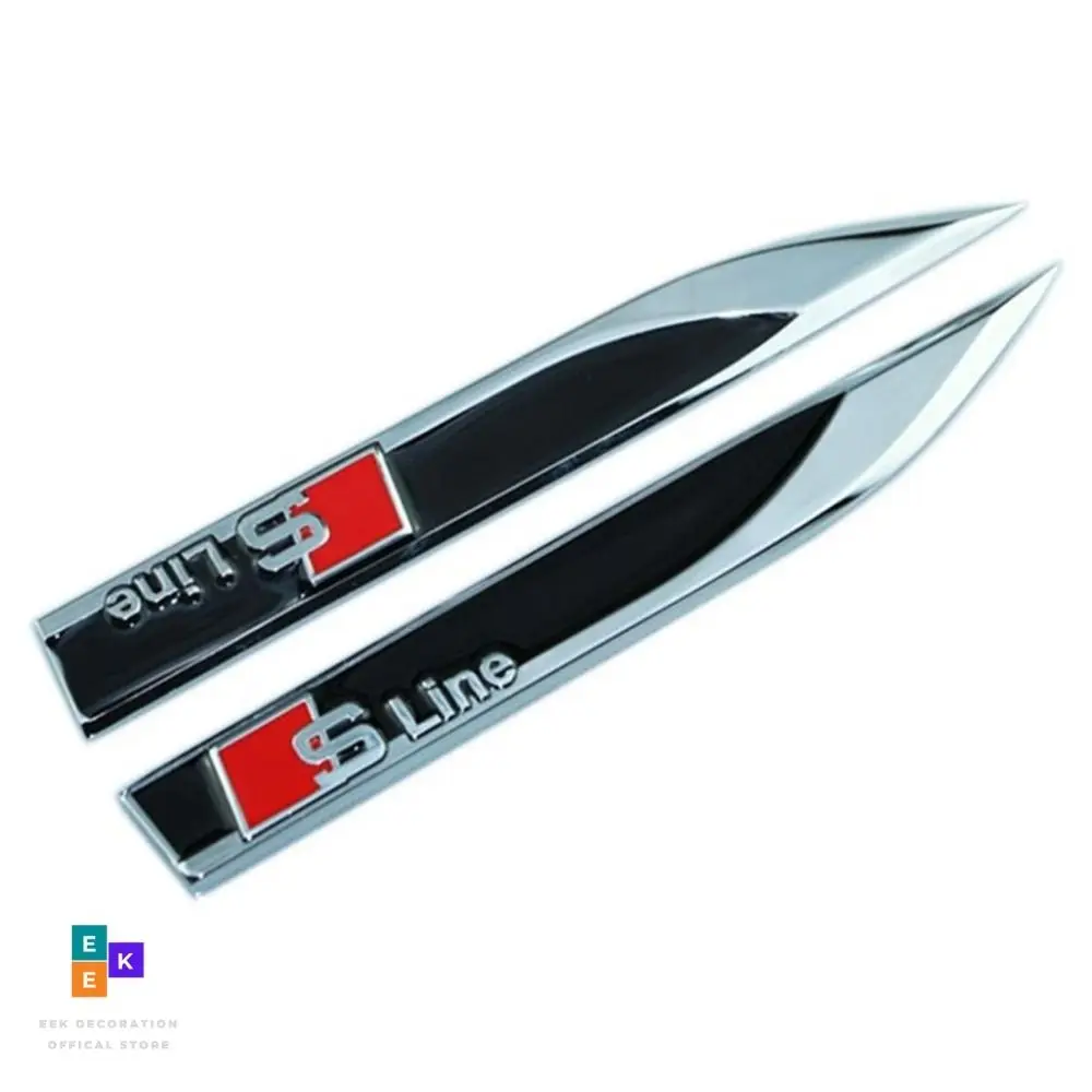 S-LINE значок на крыло для Audi S ABS пластик никель и черный/красный цвет 15 см-2 см