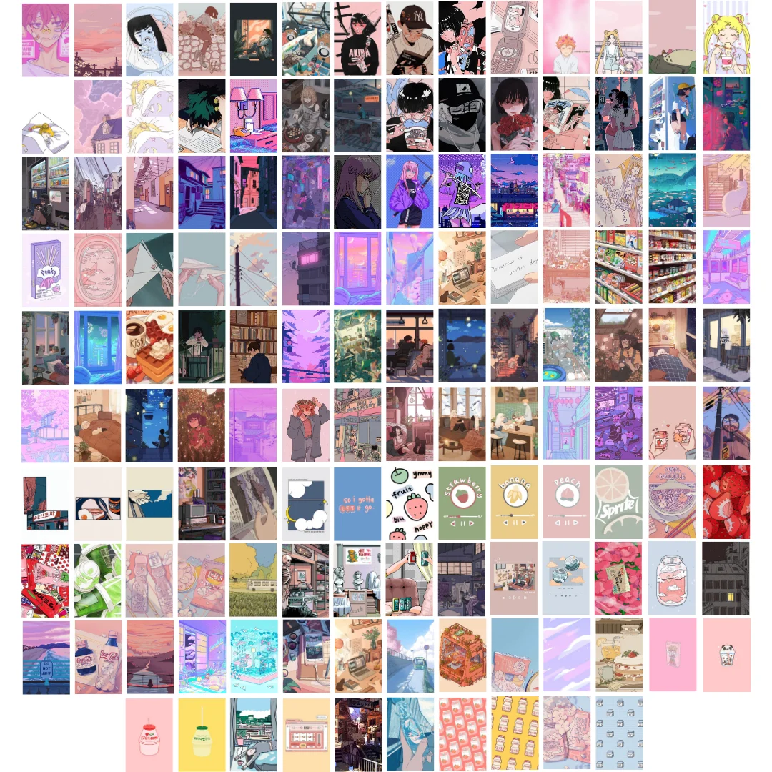 

Anime Posters | Wall Collage Kit Aesthetic Pictures |Manga Posters|136 Set of 4x6 Inches (10*14cm)|Dorm Decor Posters