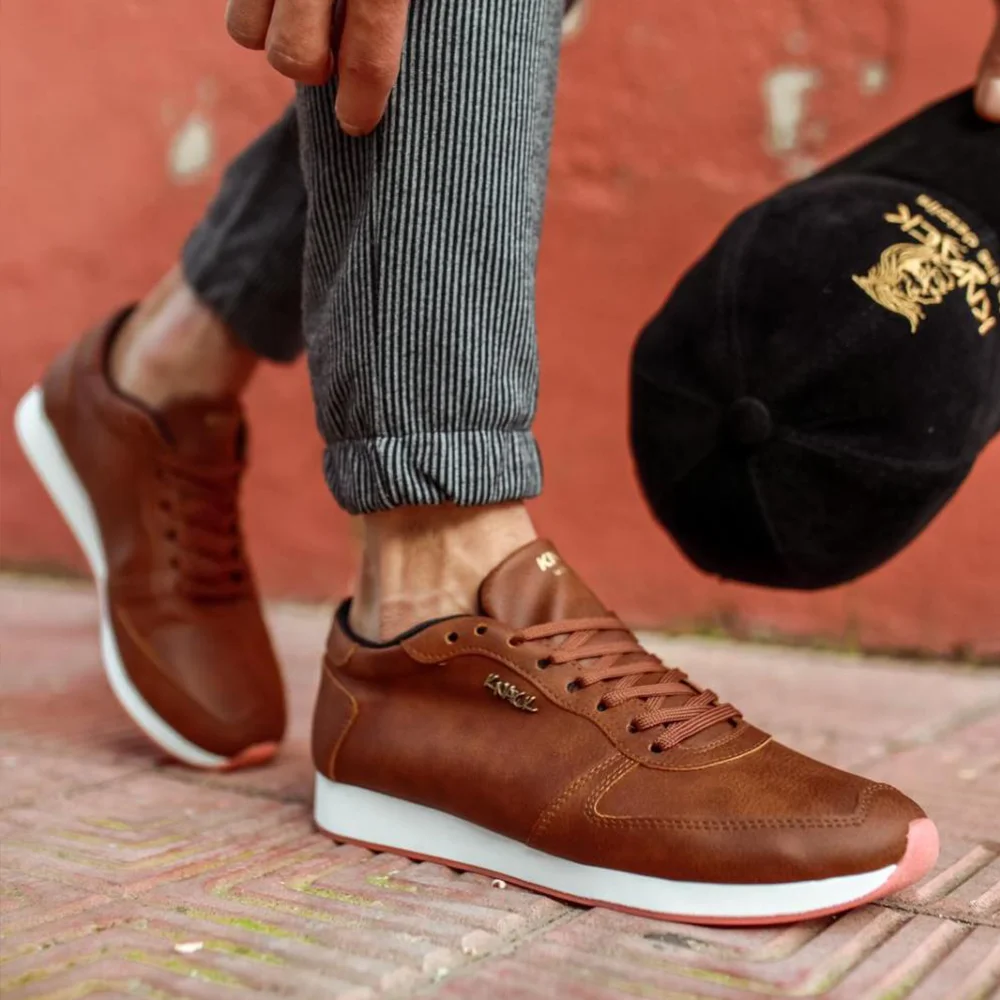 

Knack Men's Casual Shoes Tan Brown Comfortable Lace-up Summer 2021 Fashion Men & Teenagers Summer Stylish Clothing New Season Shoes Men Non-Leather Casual Shoes For Men Work Shoes Luxury Shoes Men Casual Shoes 002