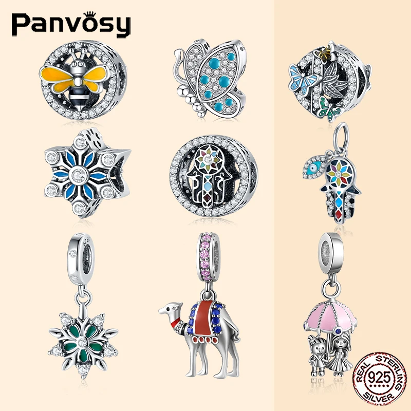 

New Charms Silver 925 Original Fashion Butterflies Enamel Pendant Luxurious Fit Women Charm Accessorie Beads For Jewelry Making