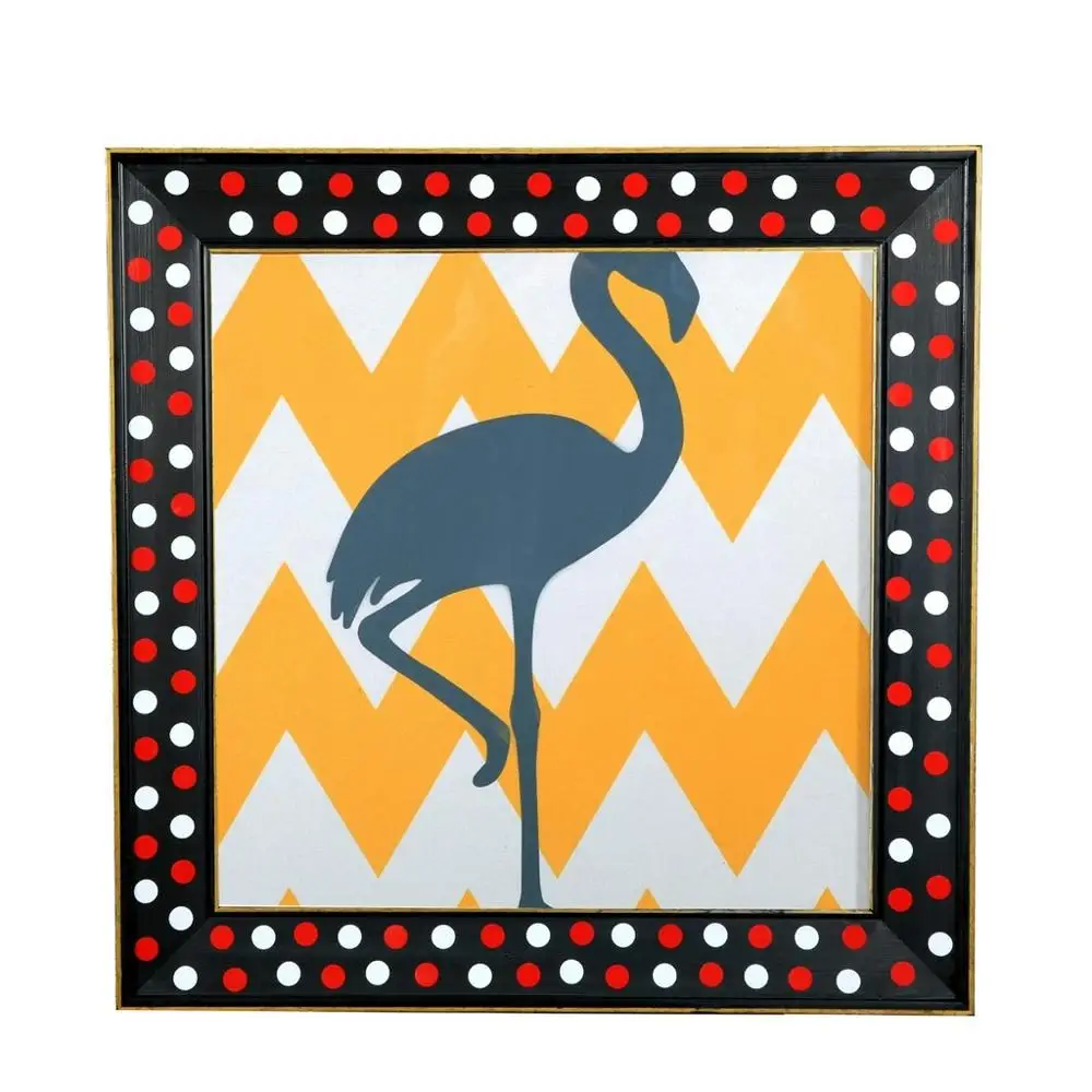 

Canvas Print Luxury Flamingo With Glass Gray Flamingo 51 * 51 cm