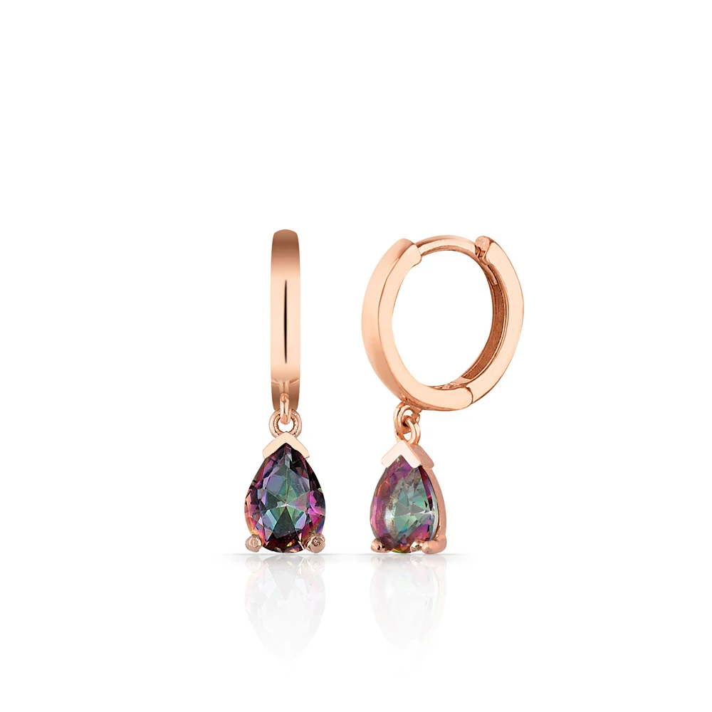 

Fashion 925 Sterling Silver Earrings Water Drop Jewelry For Women Rose Gold Plated With Zircon Drop Earrings