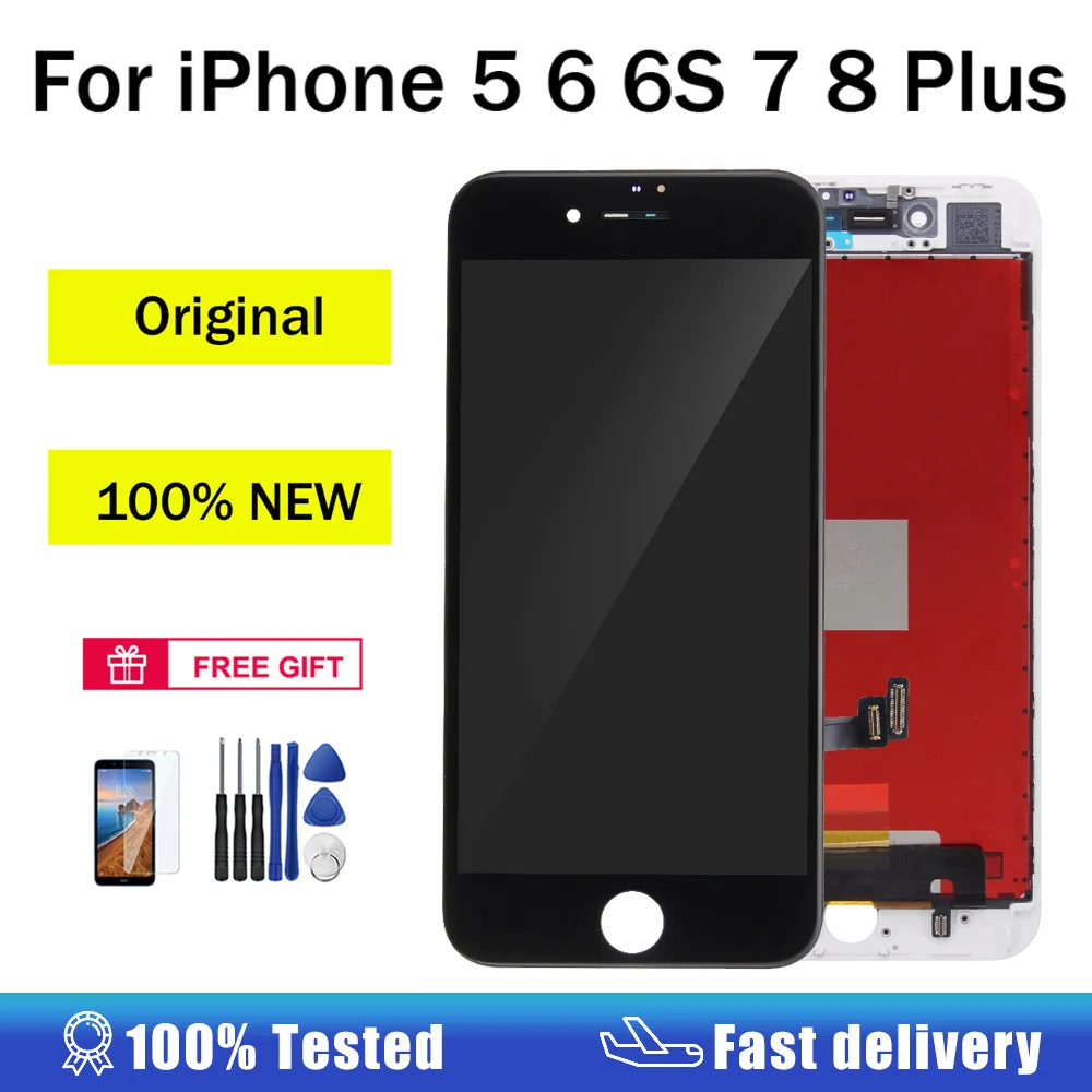 Оригинальный ЖК-дисплей AUMOOK AAA +++ для IPhone 5 6 7 8 6S Plus дисплей с сенсорным экраном