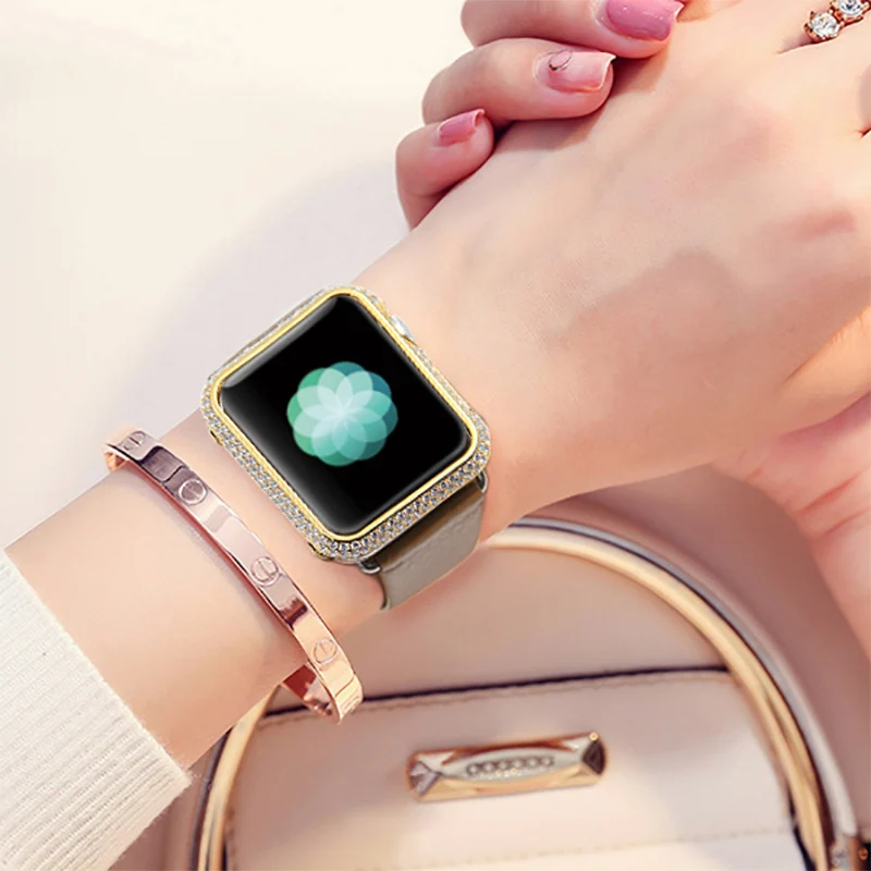 Роскошная покрытая розовым золотом 18 К Совместимость с смарт часами 38 мм 42 полное