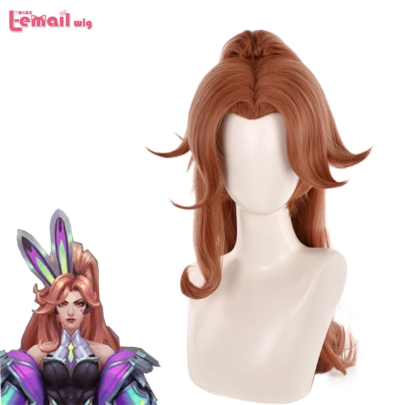 

L-email wig Synthetic Hair LOL Battle Bunny Miss Fortune Cosplay Wig Miss Fortune 75cm Long Brown Heat Resistant Cosplay Wigs