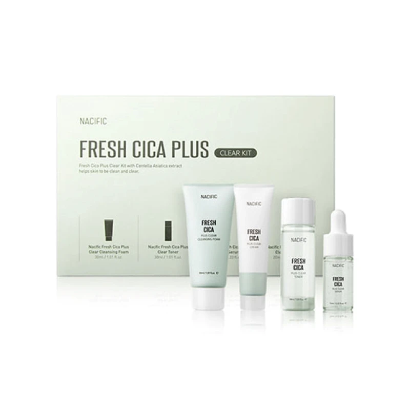 

Fresh Cica Plus Clear Kit - Nacific toner sooth essence serum cream cleansing foam moisturizing brightening skin care cosmetic