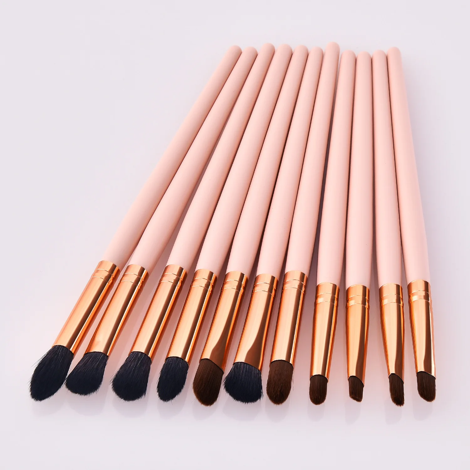 11 Piece Makeup Brush Set for Eye Shadow Eyeliner Face Lip Blending Synthetic Brushes Cosmetic Printed logo Professional Tool | Красота и