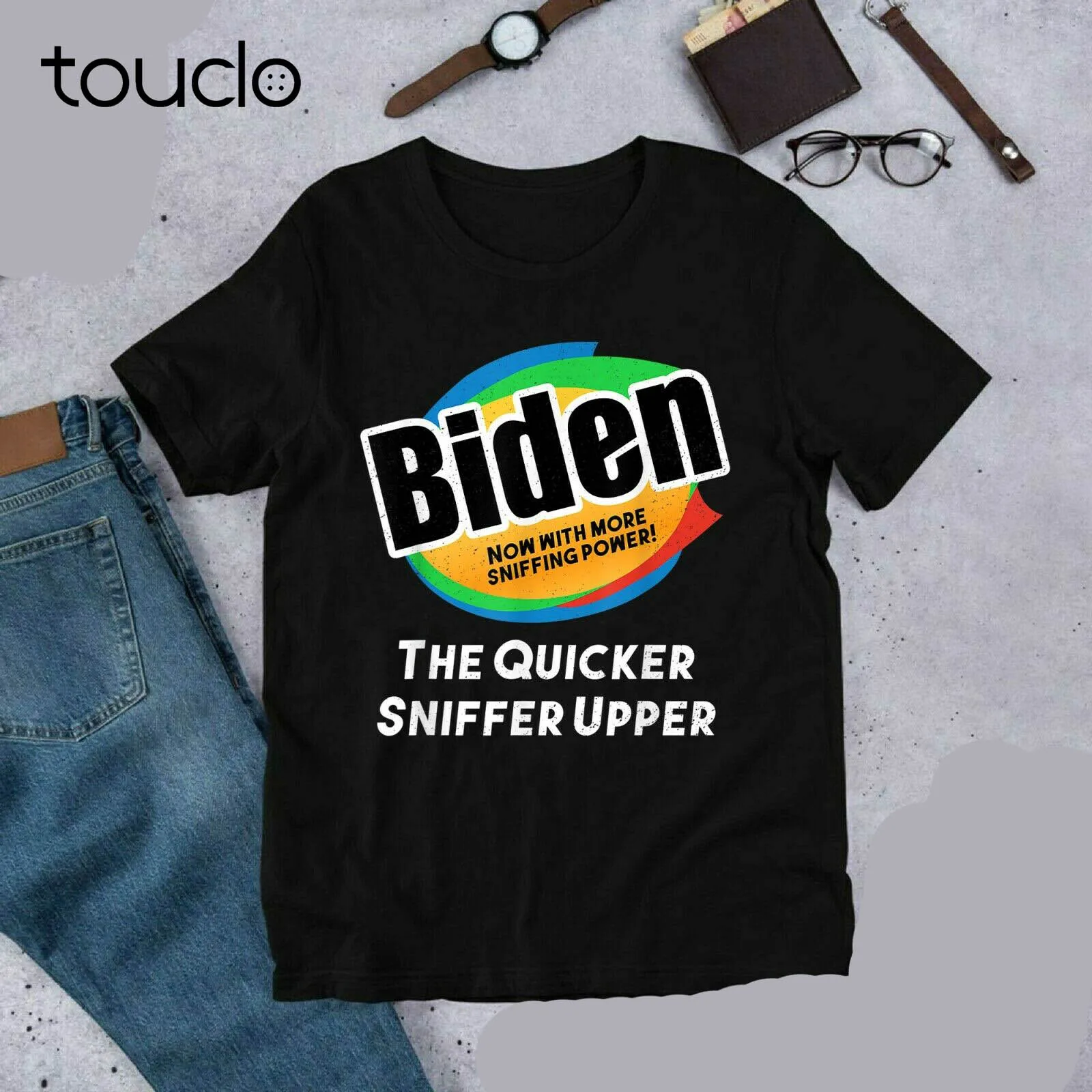 

Funny Anti Joe Biden sniffing vintage Unisex T Shirt Black Cotton