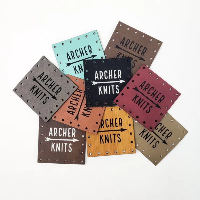 

Personalised Faux Leather Hat Patches Tags,no sew Custom Patches for Knits and Crochets,Labels for Handmade Items,Business Tags