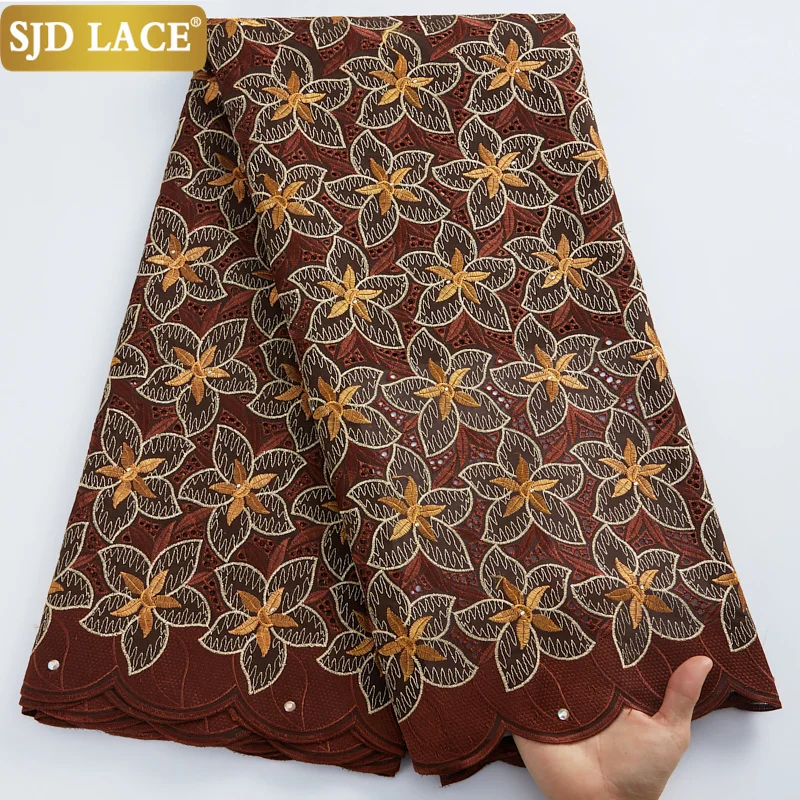 Цена SJD кружево высокого качества Африканское кружево вышитая ткань нигерийские камни швейцарская вуаль кружево Швейцария дизайн платья с отве...