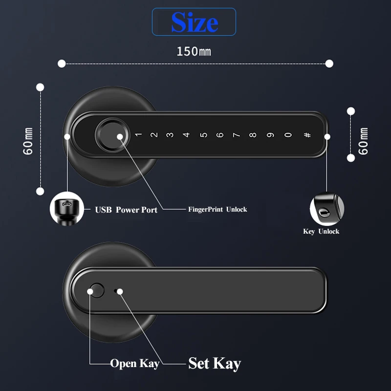 Умный дверной замок со сканером отпечатков пальцев и Bluetooth для электронного