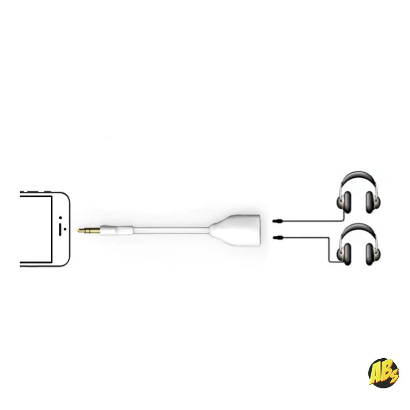 Аудио разветвитель AUX на 2 для наушников адаптер Jack 3.5мм Male 3.5mm Female шнур переходник