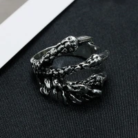 skull dragon eagle claw open rings for women men silver color dark souls punk rock finger ring hip hop goth emo jewelry gift