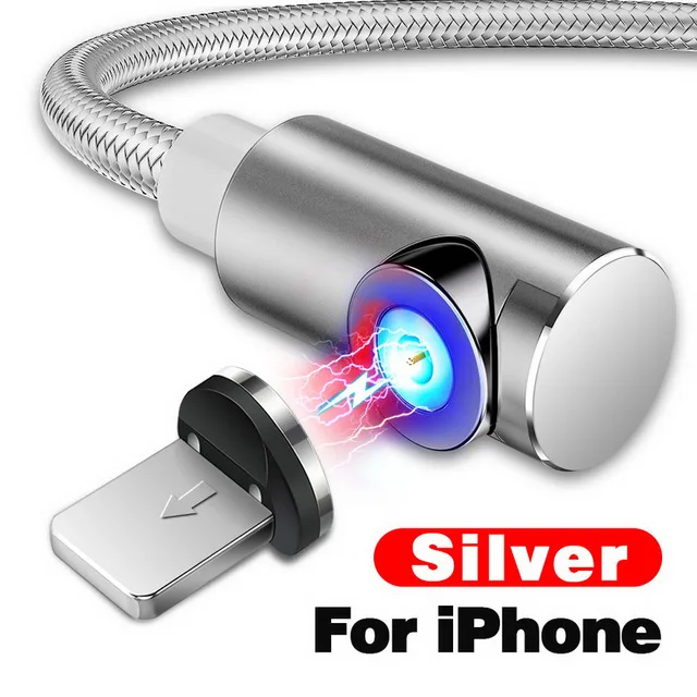 For iPhone Silver Магнитный кабель INIU для быстрой зарядки, USB кабель для iPhone XS 8, samsung, type C, зарядное устройство, магнит, Micro USB, Andriod, кабели для мобильных телефонов - Цвет: For iPhone Silver