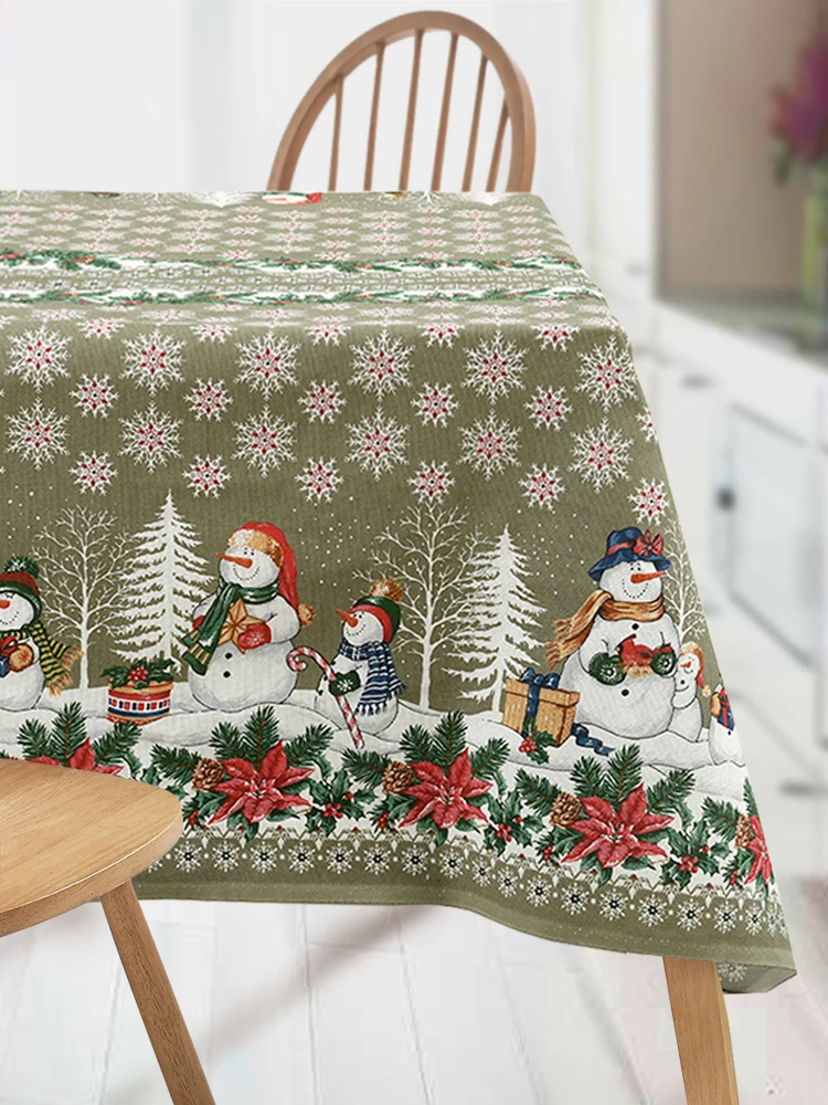 Скатерть столовая Новый Год Рождество 100% хлопок сервировка стола кухня для дома