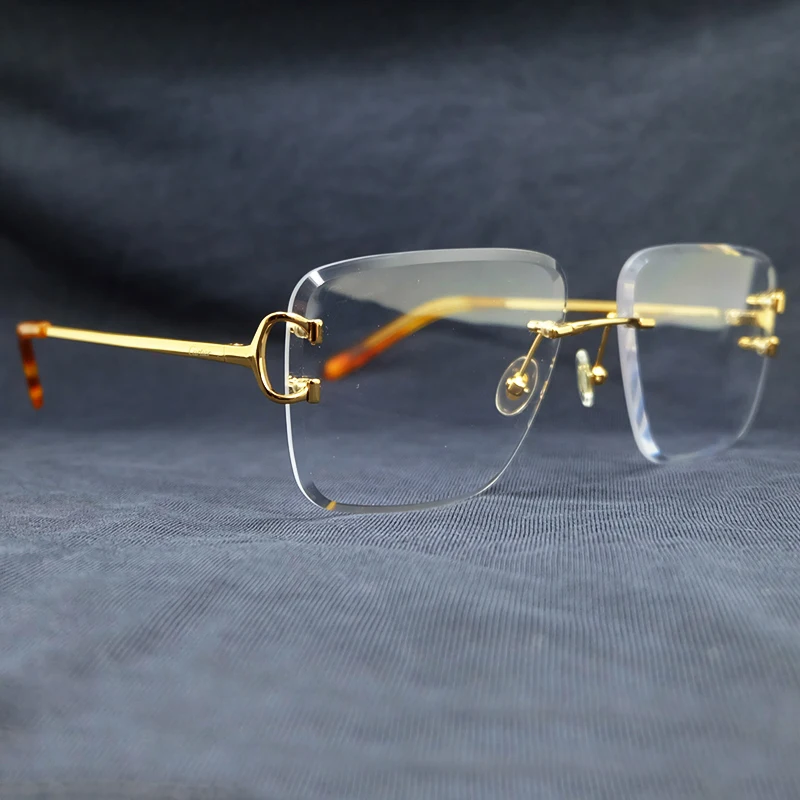 Модные прозрачные оправы для очков для мужчин, квадратная проволока, C Carter, оптические роскошные дизайнерские очки, оптические очки для женщ...