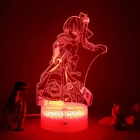 3d night lamp genshin impact hutao acrylic led lamp game usb table lamp birthday gift for child bedroom decor manga genshin