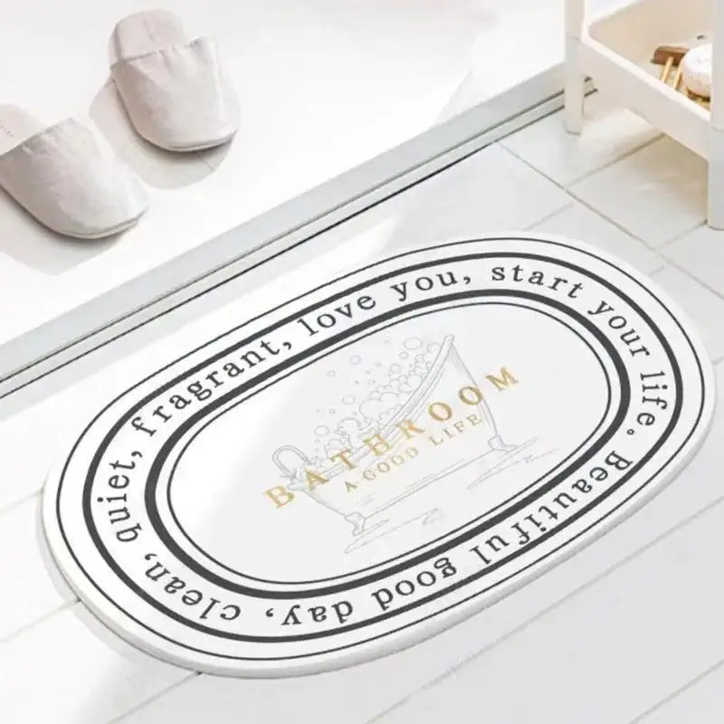 

Nordic Oval Carpet Non-Slip Plant Leopard Bathroom Rugs Comfortable Bedroom Floor Mat Living Room Hallway 80x120 Modern Doormat