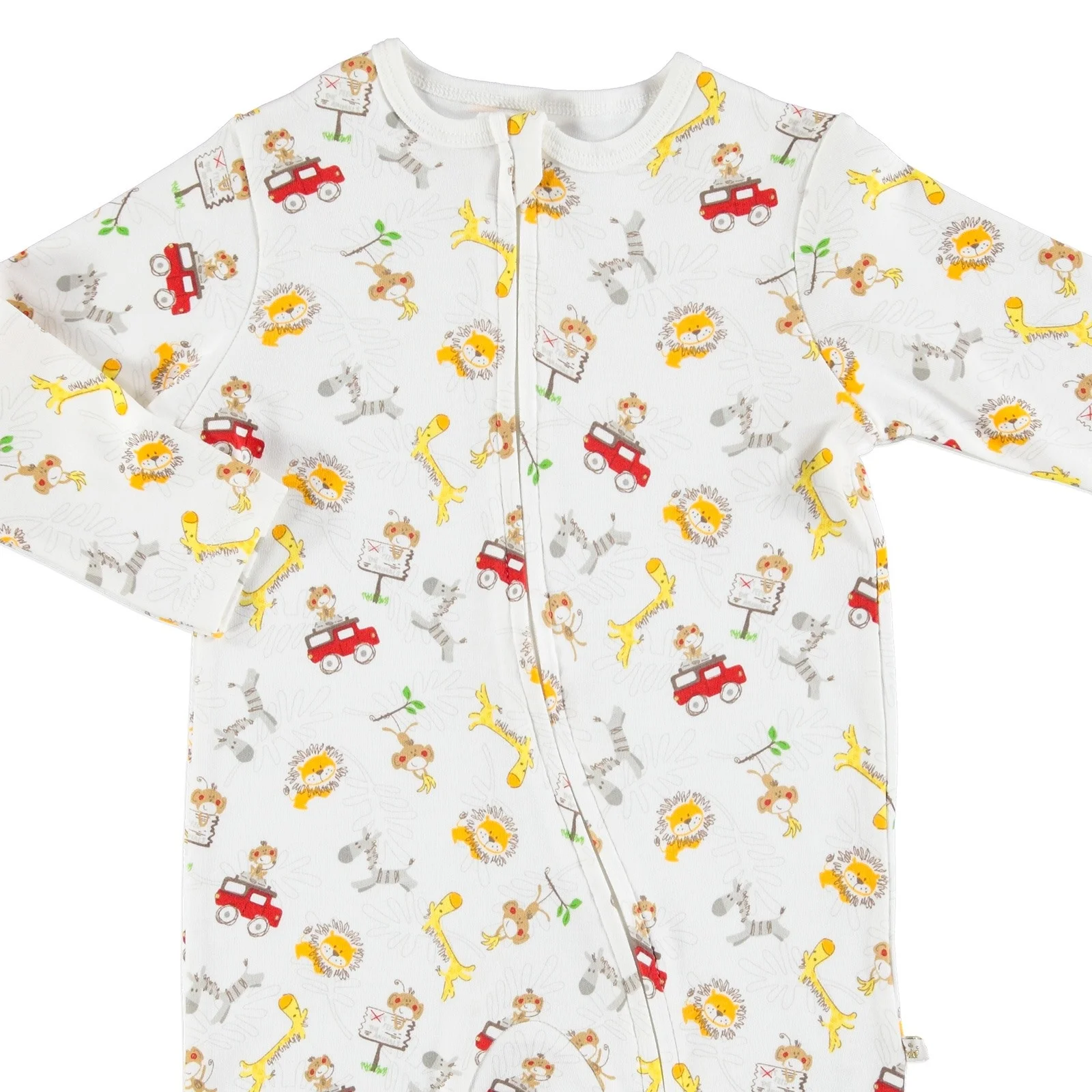Комбинезон на молнии в рубчик с изображением счастливых животных ebebek For My Baby| |