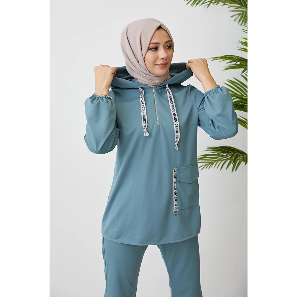 Pocket Detailed Suit With Elastic Arms 2022 Season Trend Fashion muslim dress women abaya kaftan modest dress abayas for women a