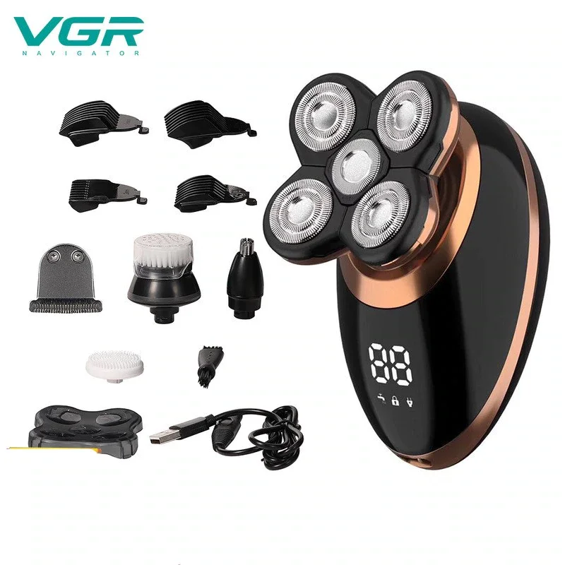 VGR устройство для влажной и сухой бритья мужчин триммер бороды электрическая