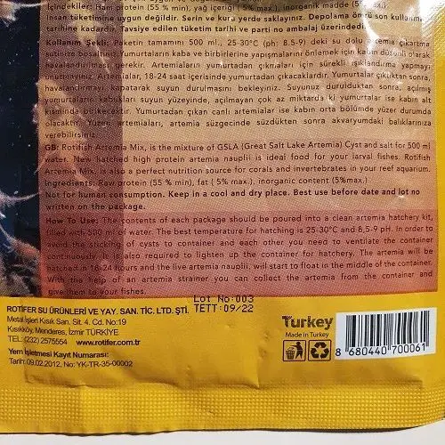 Artemia Mix (Salts and eggs together) artemia 5 packs!! Economic healthy %100 succes baby fish feeding breeding |