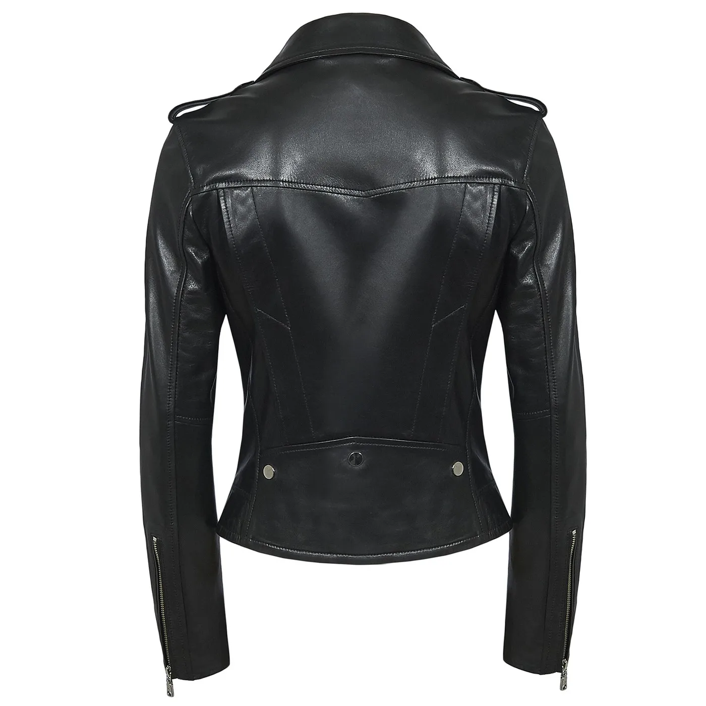Genuine Sheep Leather Jacket for Women, Black And White Color Hooded Sport Biker Leather Jackets, Leather Goods from Turkey