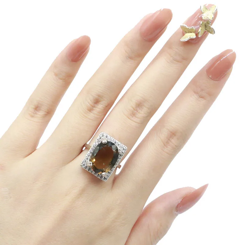 Изящные тонкие серьги 19x15 мм с фианитами для женщин|silver ring|black goldring ring |