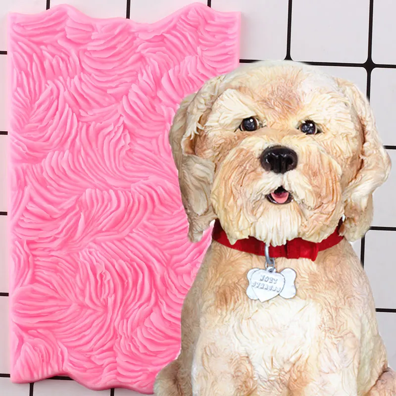 Собачья шерсть со шнуровкой из кружева Fondant Mold животного печенье инструменты для