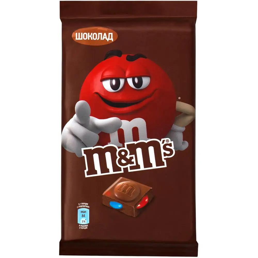 M&M`s шоколад Молочный разноцветные драже, 125г