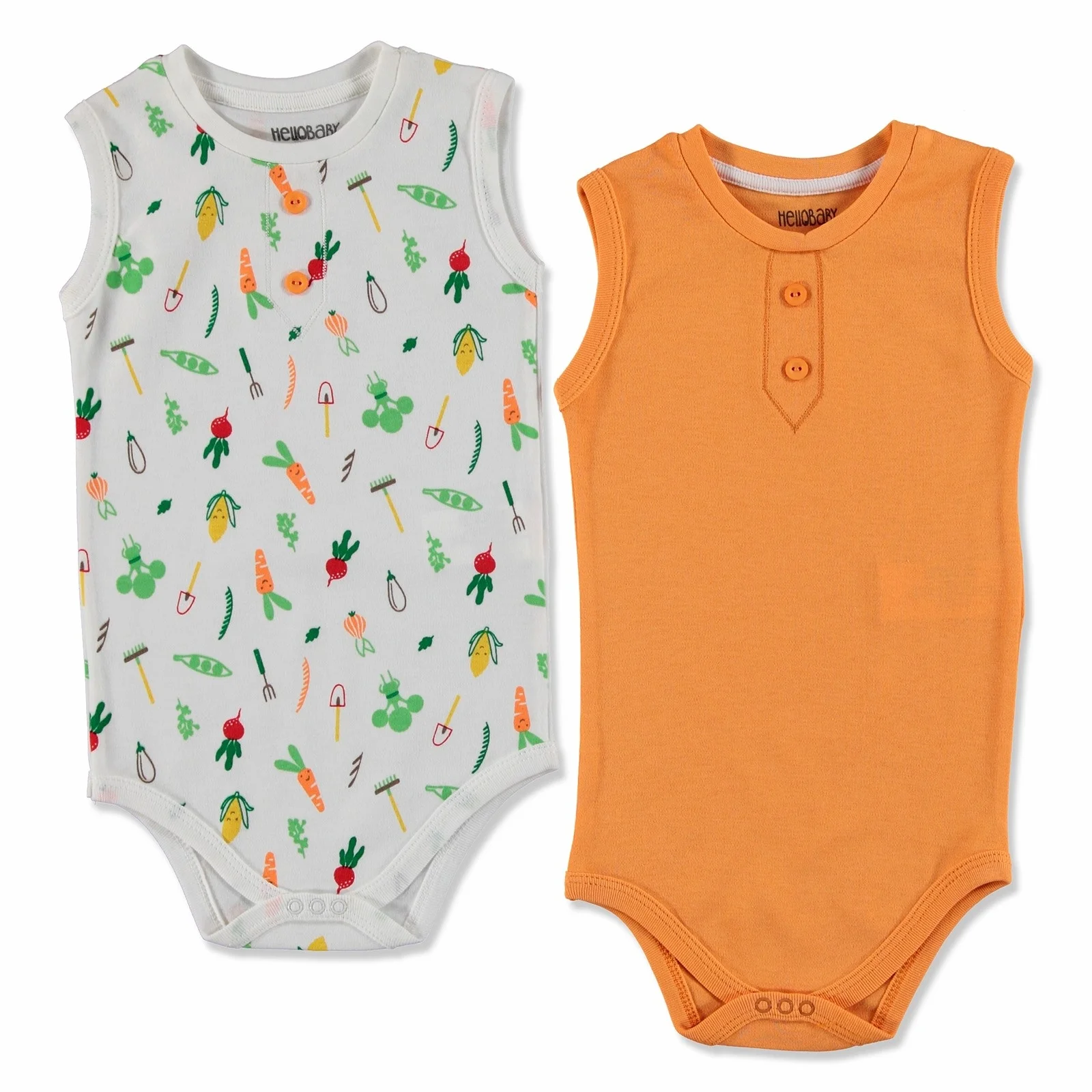 Ebebek HelloBaby/летний детский топ без рукавов с рисунком сладких овощей комплект из 2