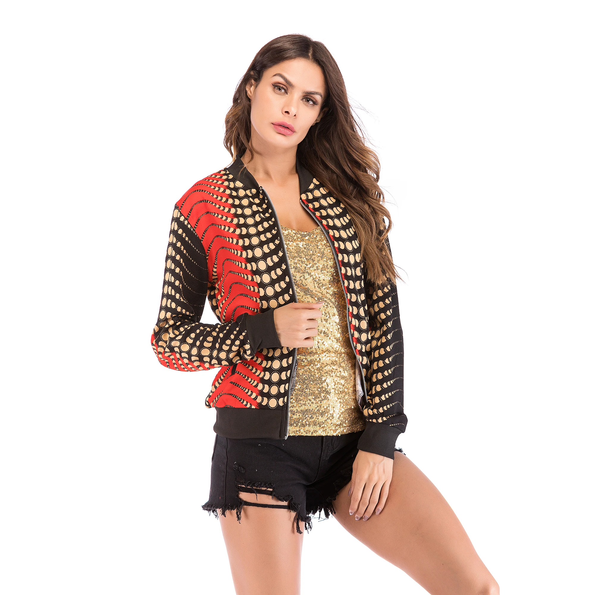 BFZY осенняя и зимняя повседневная женская полуцветная куртка на молнии с