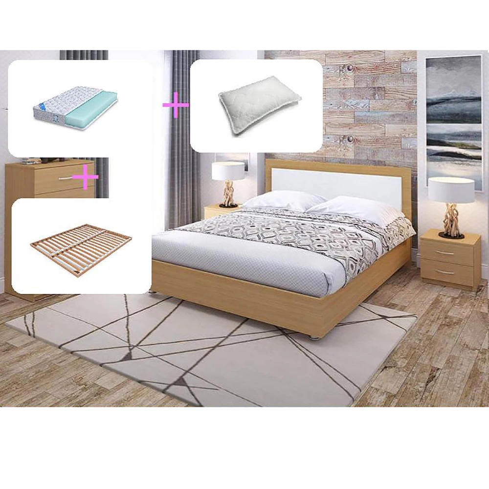 Кровать Promtex Orient Ренли Райс 1+ основание + матрас+ подушка|Кровати| |