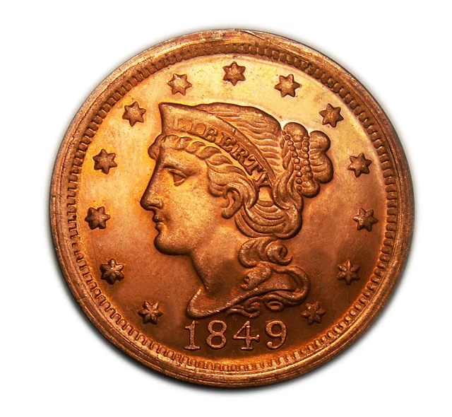 Монета 1 цент 1849 года США Liberty копия медь UNC арт. 17-4426 |