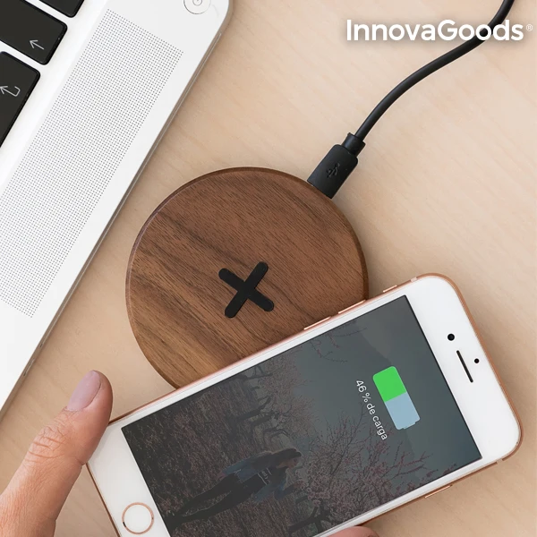 InnovaGoods беспроводное деревянное быстрое зарядное устройство орех | Компьютеры и