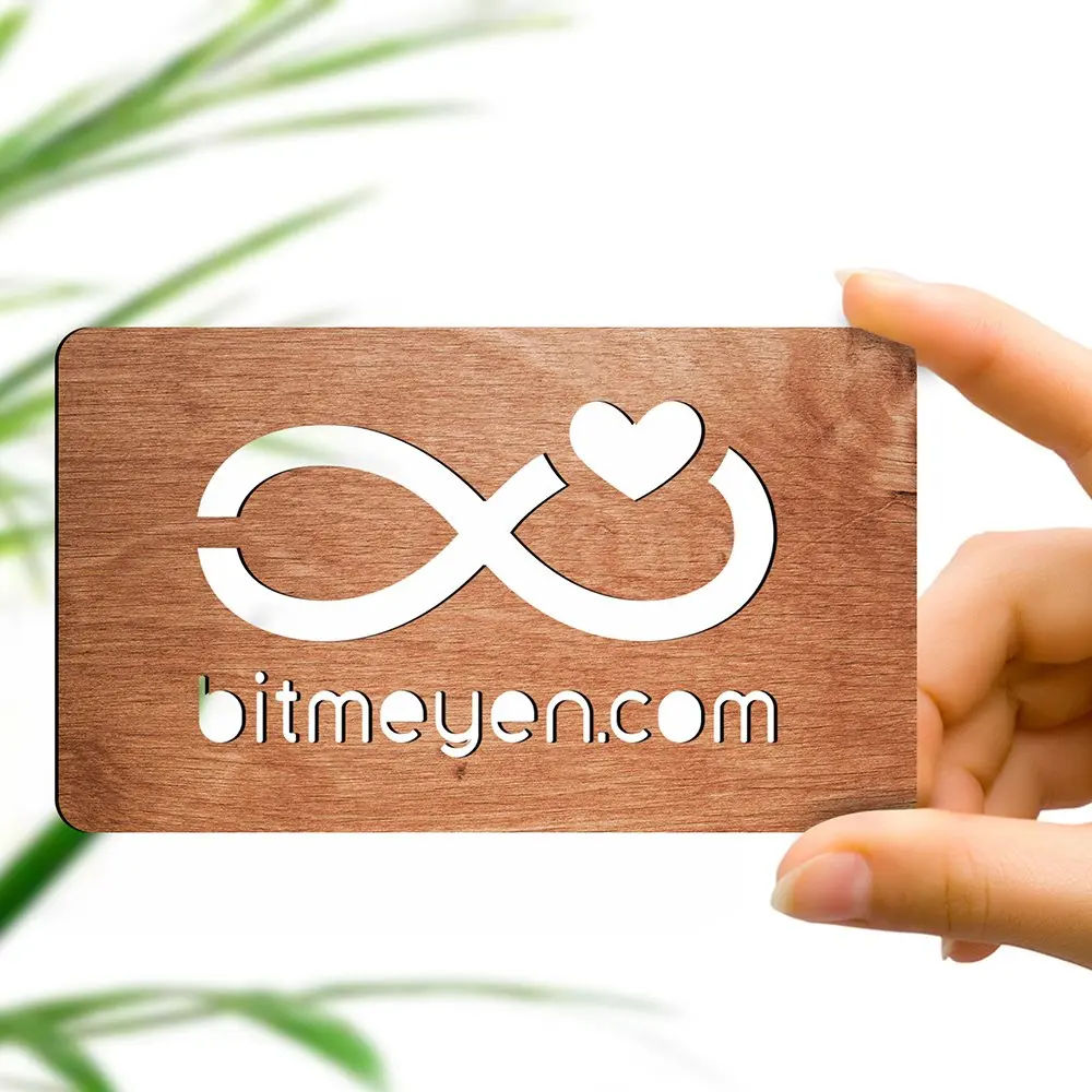 

Personalized Wood Web Address Promotion & Presentation Card (Model 1-2) 50 PCS