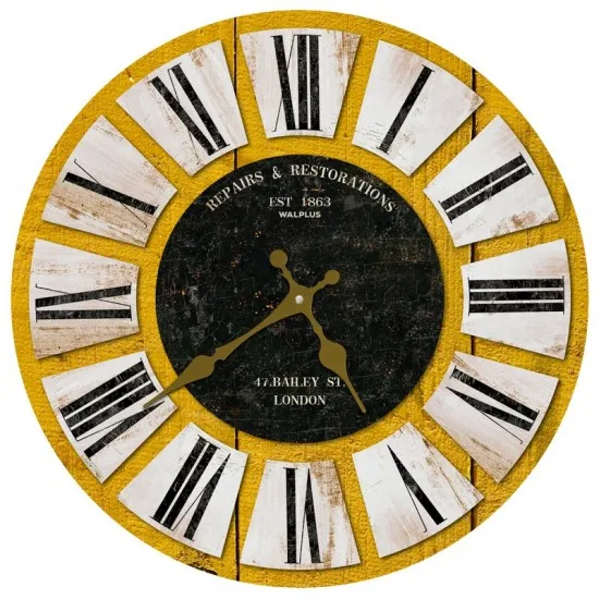 

Roman Numeral Offset Printed Wooden Living Room Wall Clock 35 cm Without Glass