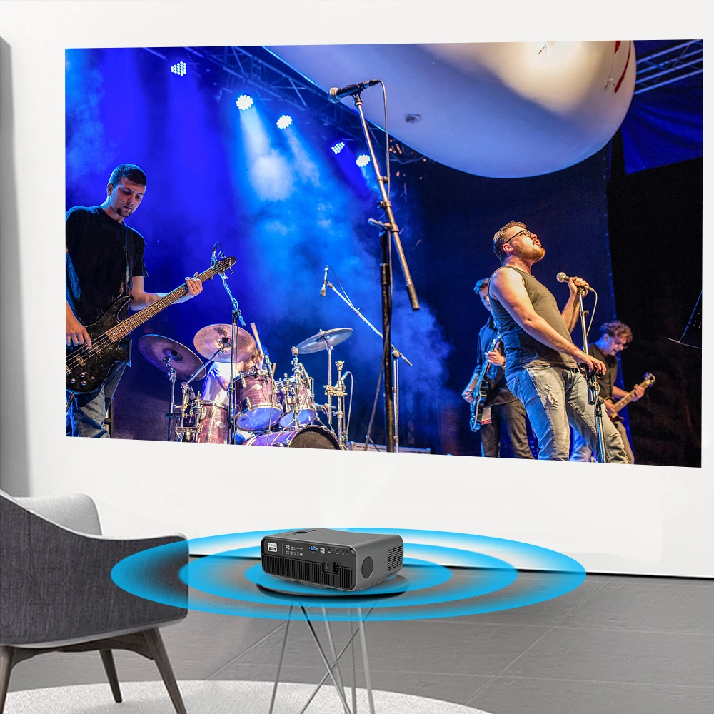 2021 900DAB проектор Поддержка 4K 1080P Разрешение Android 6 0 черный цвет WIFI Blueteeth для