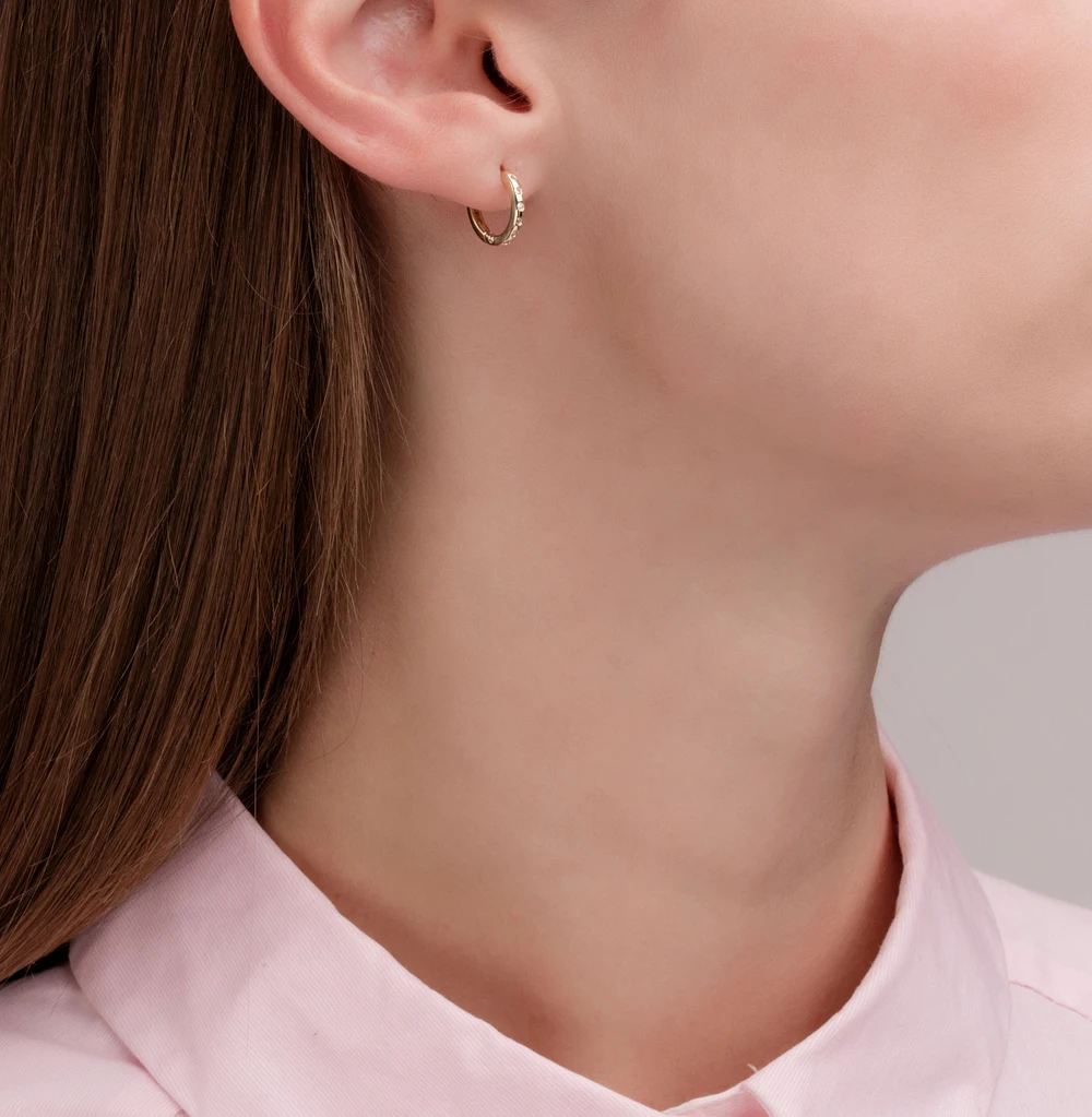 Золотые серьги с фианитами SUNLIGHT|Серьги-клипсы| |