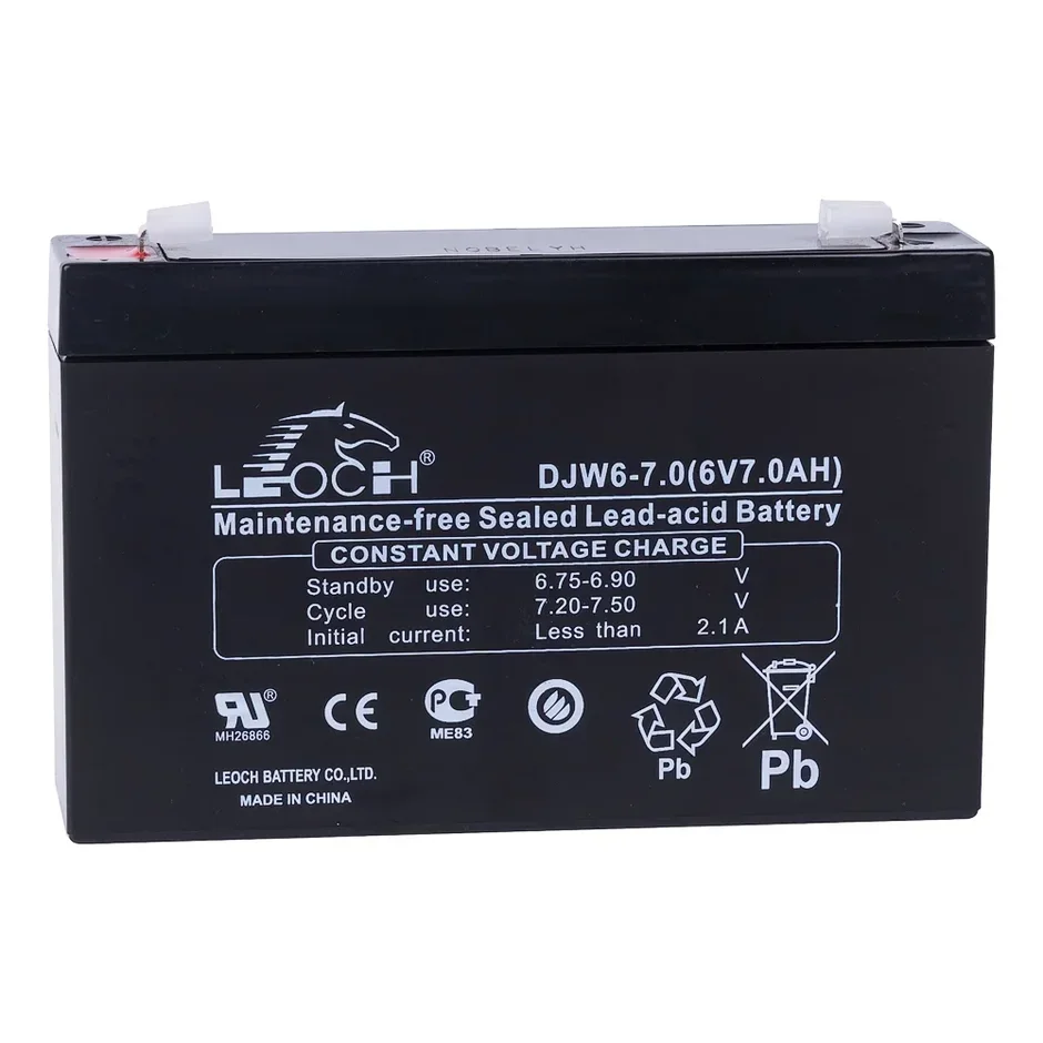 Аккумулятор LEOCH DJW6 7.2 6 вольт 7 Ач (151х34х100 с клеммами) для охранно пожарных