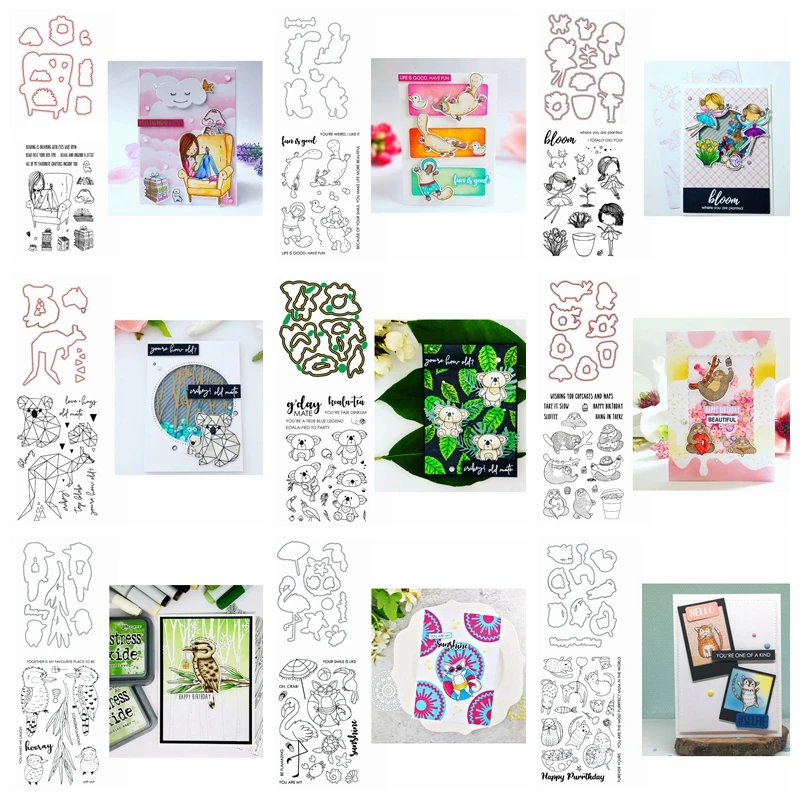 

Cute Animal Sloth Flamingo Dog Koala Unicorn Clear Stamp Match Cutting Dies Scrapbook Card Album Make DIY Craft Stencil New 2020