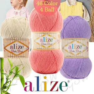 Anti-pilling Acrylic Knitted Yarn (4 Ball) 26 Color Options 240 Meters(100gr) hand Knit Yarn Ball-Al