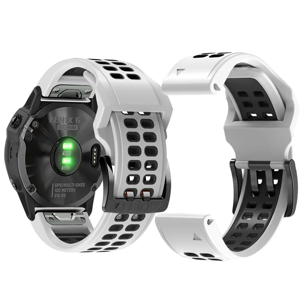 

Quick Fit Sport Silicone Strap for Garmin Fenix 7 7X 6 6x Pro 5 5x plus/Instinct 2/Descent Mk2i Strap Belt Chain Bracelet