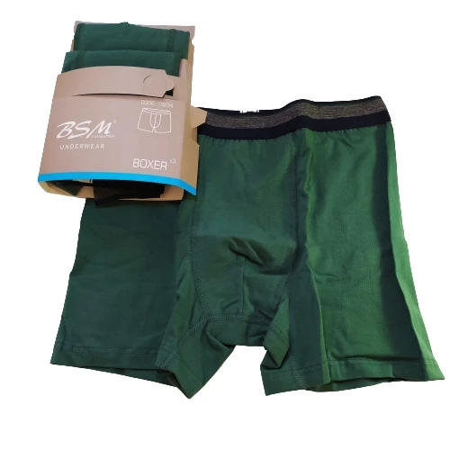 BSM Boxer 3 шт. трусы шорты бордовые темно-синие черные серые зеленые хлопок спандекс