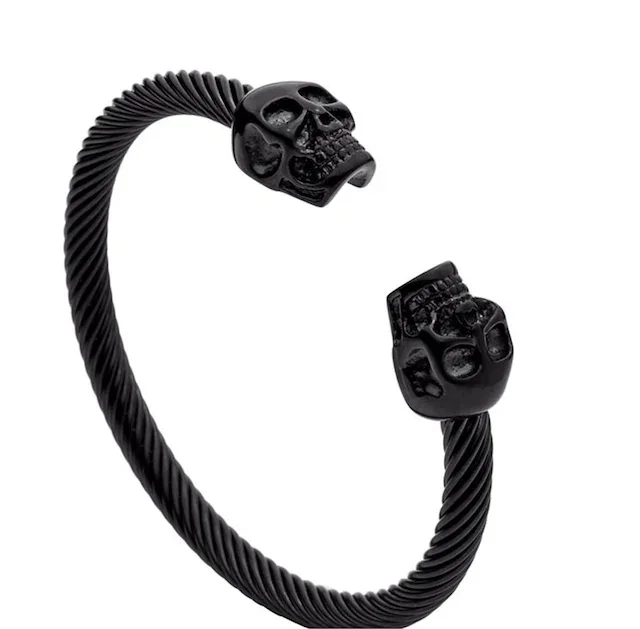

SKULL ROPE CUFF BLACK BRACELET 317049462